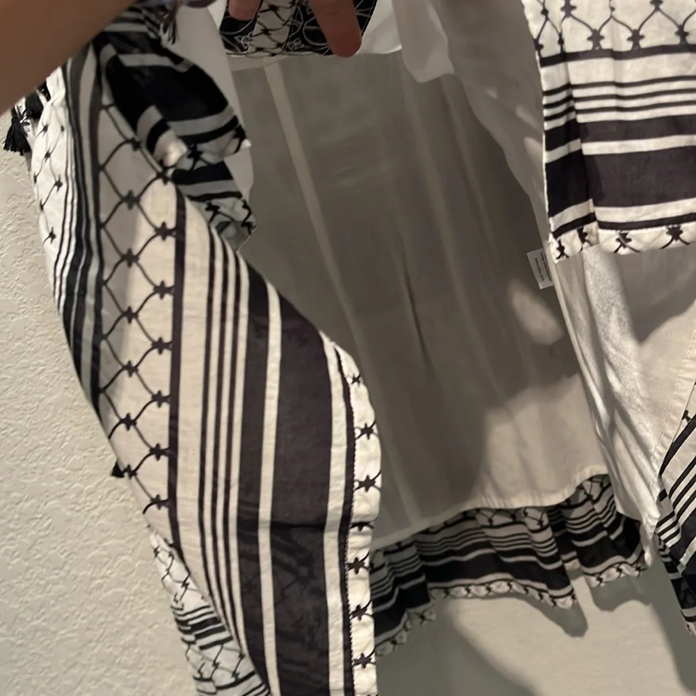 ANTHROPOLOGIE x AIJEK Pias Short Dress Tassel Cotton Bohemian Dress - Picture 7 of 12